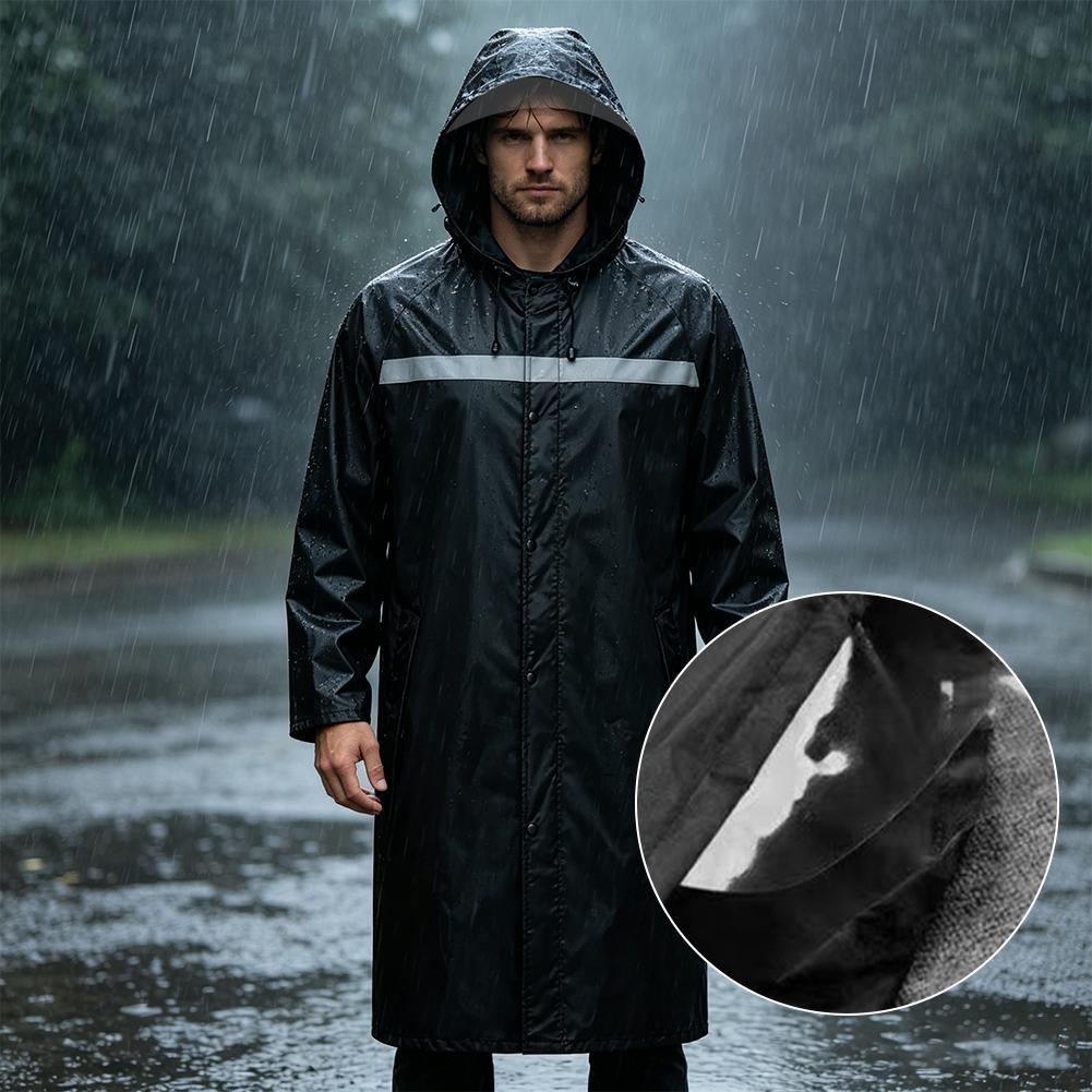 Cycling Commute Rain - Poncho Impermeable con Capucha, Impermeable Largo